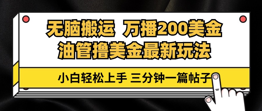 （13050期）油管无脑搬运撸美金玩法教学，万播200刀，三分钟一篇帖子，小白轻松上手-云帆学社