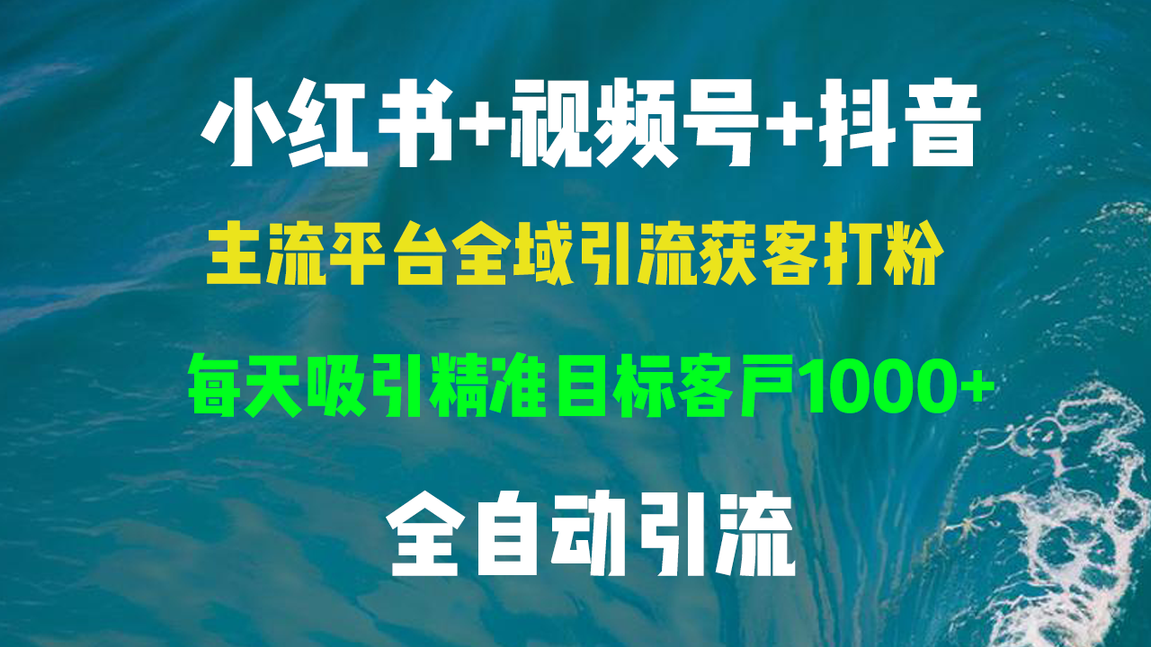 （13104期）小红书，视频号，抖音主流平台全域引流获客打粉，每天吸引精准目标客户…-云帆学社