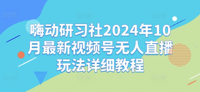 嗨动研习社2024年10月最新视频号无人直播玩法详细教程-云帆学社