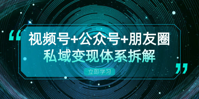 （13174期）视频号+公众号+朋友圈私域变现体系拆解，全体平台流量枯竭下的应对策略-云帆学社