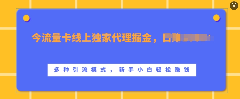 流量卡线上独家代理掘金，日入1k+ ，多种引流模式，新手小白轻松上手-云帆学社