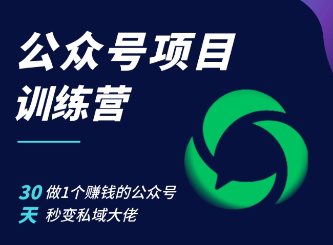 公众号项目训练营，30天做1个赚钱的公众号，秒变私域大佬-云帆学社