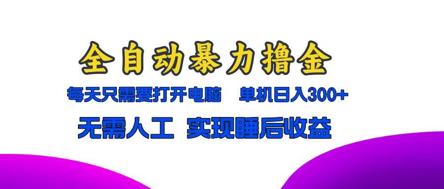 （13186期）全自动暴力撸金，只需要打开电脑，单机日入300+无需人工，实现睡后收益-云帆学社