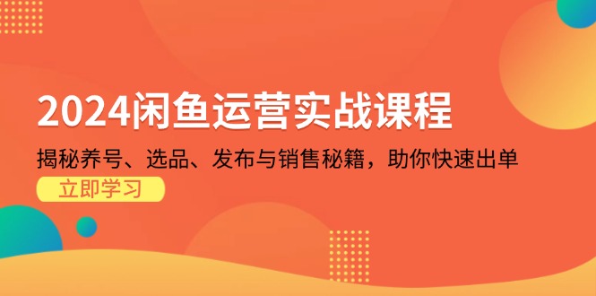 （13290期）2024闲鱼运营实战课程：揭秘养号、选品、发布与销售秘籍，助你快速出单-云帆学社