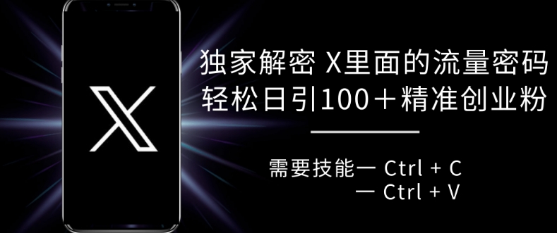 独家解密 X 里面的流量密码，复制粘贴轻松日引100+-云帆学社