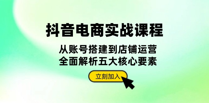 （13350期）抖音 电商实战课程：从账号搭建到店铺运营，全面解析五大核心要素-云帆学社