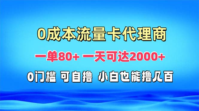 （13391期）免费流量卡代理一单80+ 一天可达2000+-云帆学社