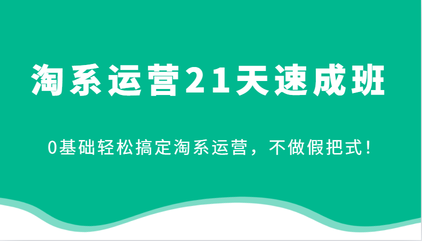 淘系运营21天速成班，0基础轻松搞定淘系运营，不做假把式！-云帆学社