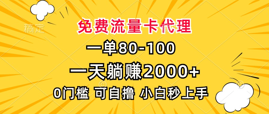 （13551期）一单80，免费流量卡代理，一天躺赚2000+，0门槛，小白也能轻松上手-云帆学社