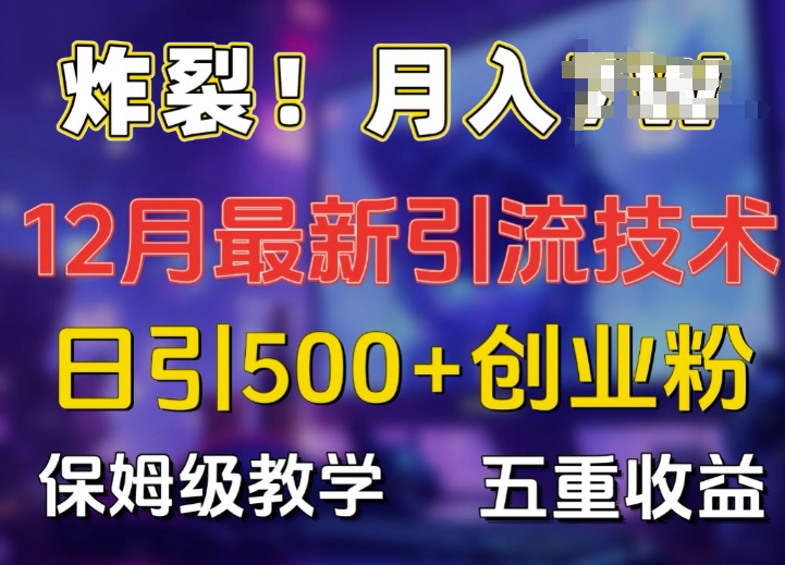 炸裂!揭秘12月最新日引流500+精准创业粉，多重收益保姆级教学-云帆学社