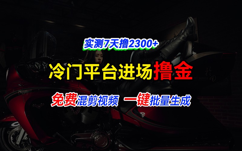 全新冷门平台vivo视频，快速免费进场搞米，通过混剪视频一键批量生成，实测7天撸2300+-云帆学社