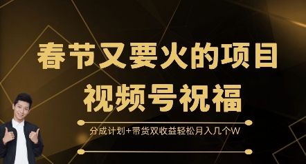 春节又要火的项目视频号祝福，分成计划+带货双收益，轻松月入几个W-云帆学社