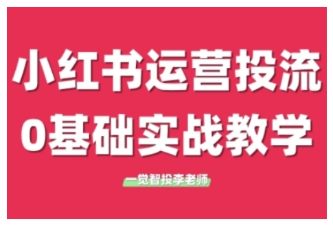 小红书运营投流，小红书广告投放从0到1的实战课，学完即可开始投放-云帆学社