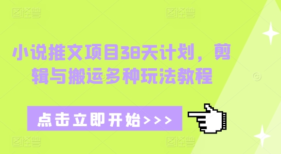 小说推文项目38天计划，剪辑与搬运多种玩法教程-云帆学社