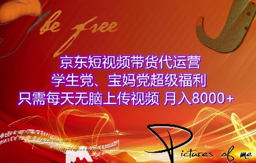 京东短视频带货代运营，学生党、宝妈党超级福利，只需每天无脑上传视频，月入8000+【仅揭秘】-云帆学社